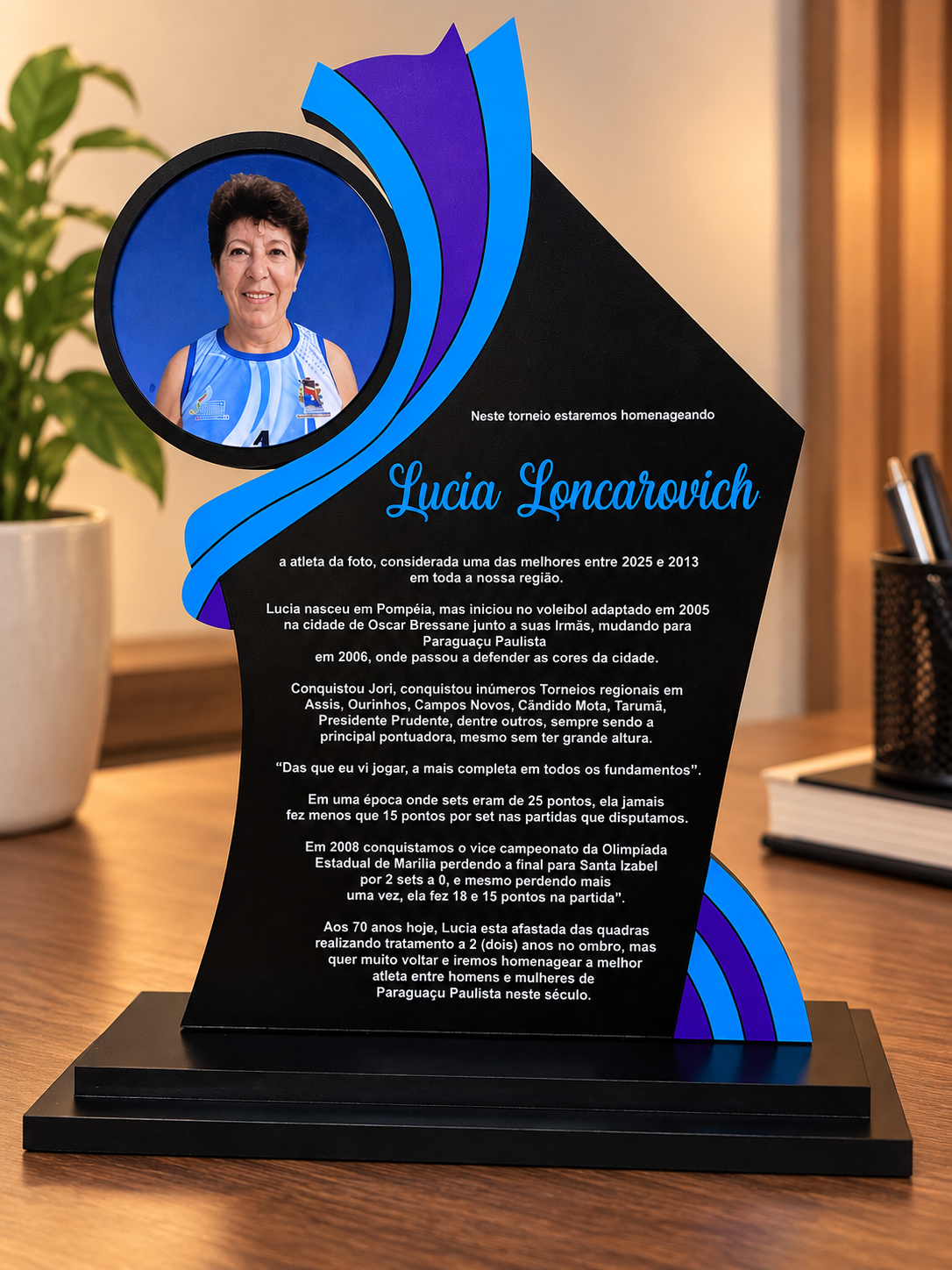 PLACA DE HOMENAGEM EM ACRÍLICO PERSONALIZADA