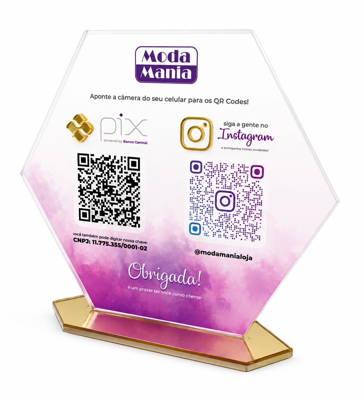 Display de QR Code (1 a 2 QR Codes) - Formas Diferentes