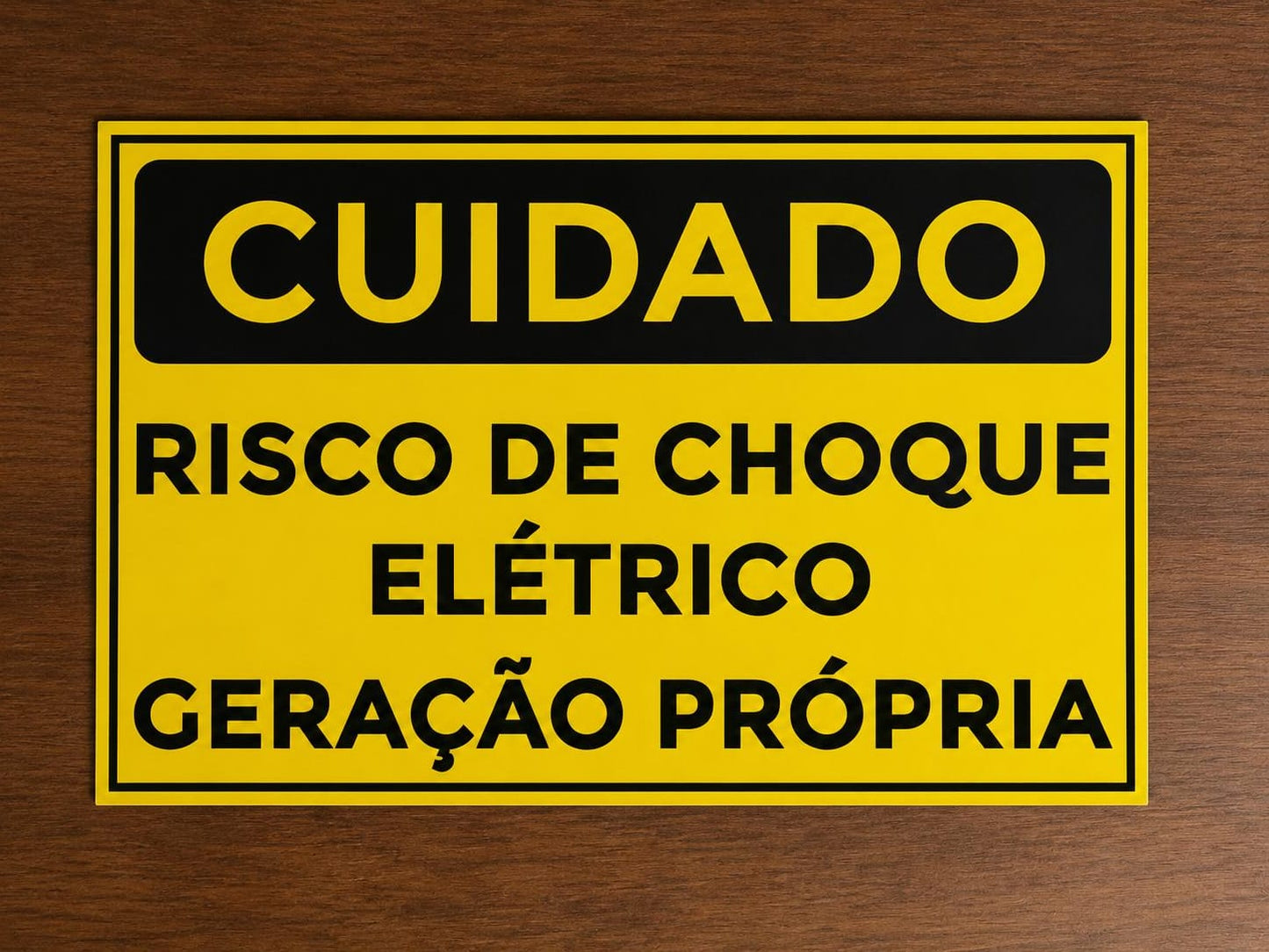 PLACA DE SINALIZAÇÃO RISCO DE CHOQUE ELÉTRICOS - GERAÇÃO PRÓPIA