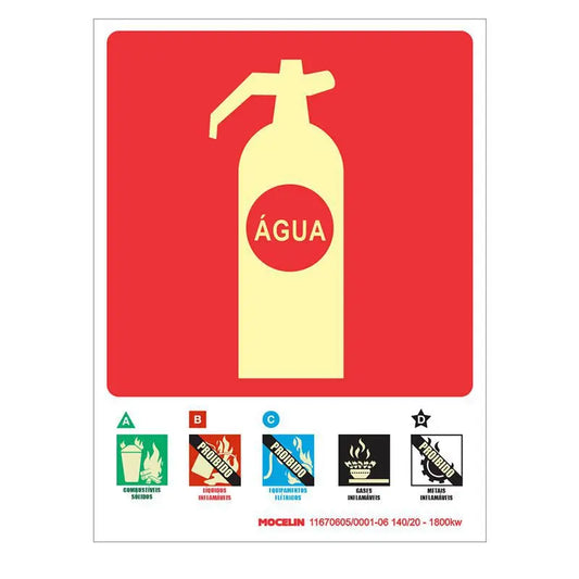 PLACA DE SINALIZAÇÃO FOTOLUMINESCENTE - EXTINTOR DE ÁGUA