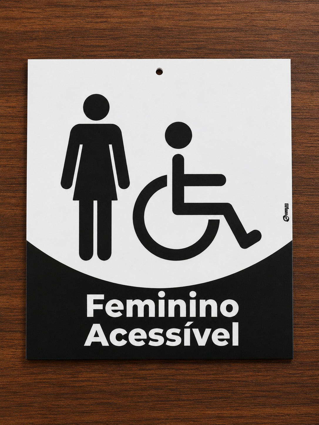 PLACA DE SINALIZAÇÃO FEMININO ACESSÍVEL