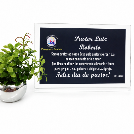 Placa de Acrílico Personalizada com Impressão UV e Dobra Traseira