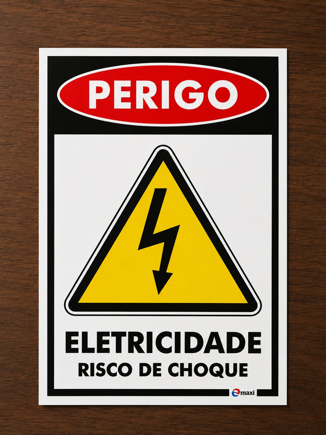 PLACA DE SINALIZAÇÃO ELETRICIDADE RISCO DE CHOQUE ELÉTRICO.