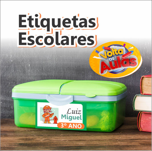 ETIQUETAS ESCOLARES PERSONALIZADAS AVULSAS TAMANHO 'G'