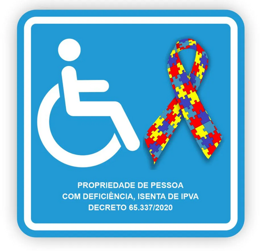 ADESIVO DE SINALIZAÇÃO INCLUSIVA PCD - AUTISTA E CADEIRANTE